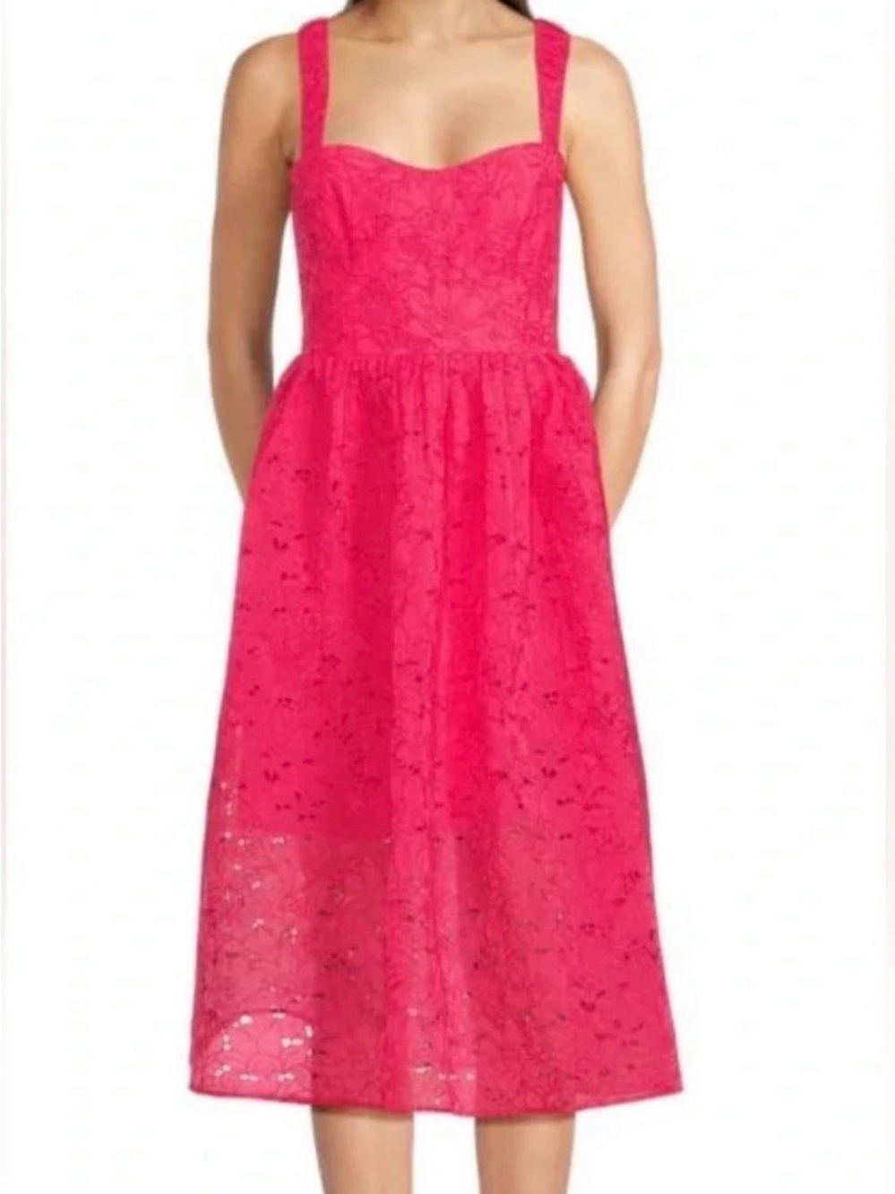 French Connection Bright fuchsia Lace Party Dress.